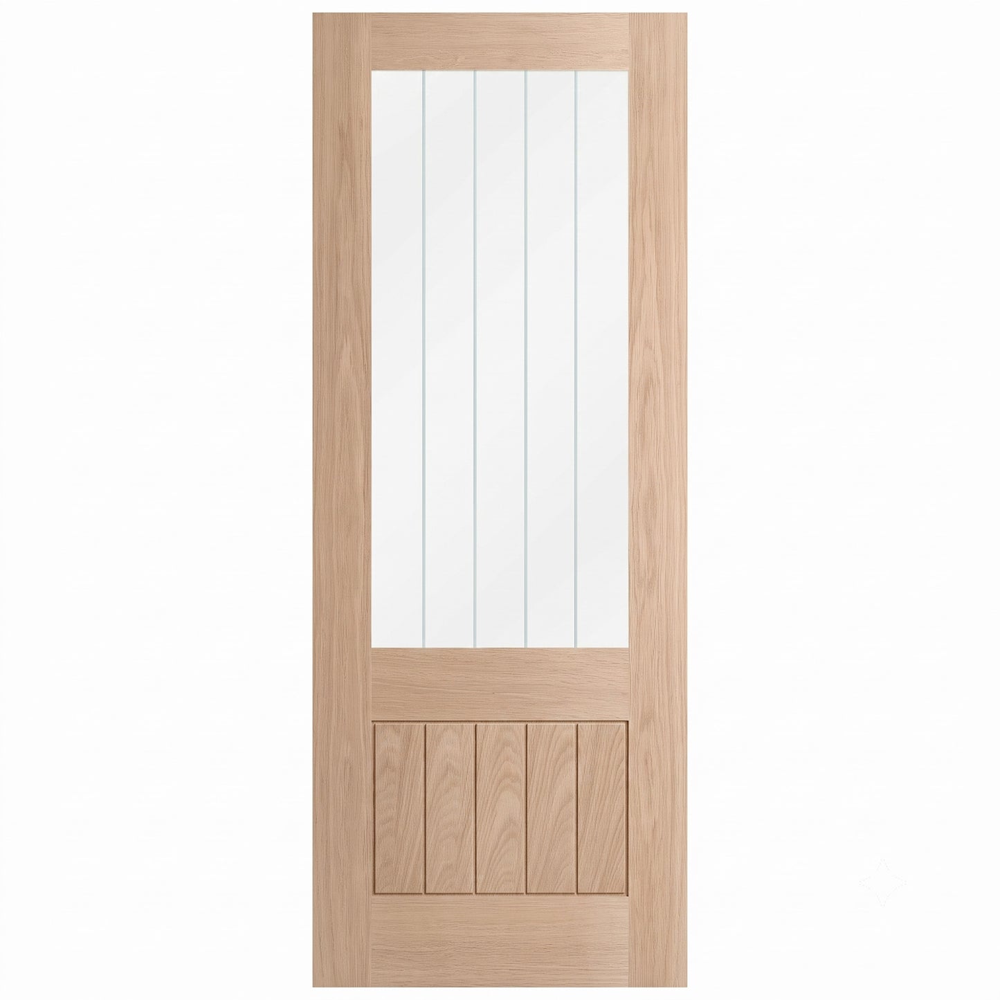 Oak Internal Unfinished Farley 1 Panel 1 Light Obscure Glass Made-to-Measure Door