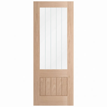 Oak Internal Unfinished Farley 1 Panel 1 Light Obscure Glass Made-to-Measure Door