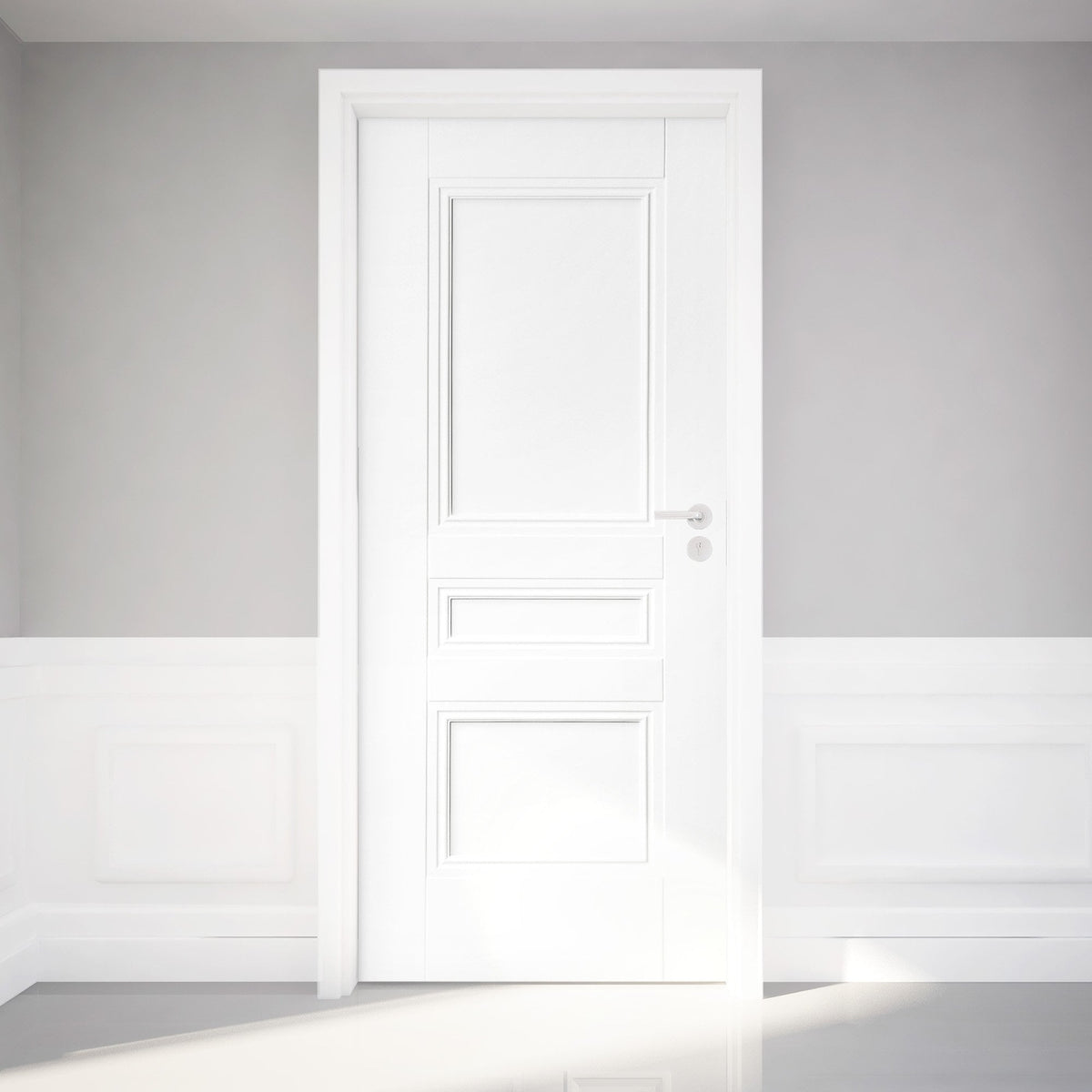 White Internal Primed Elegance Henley 3 Panel FD30 Fire Door (109211)