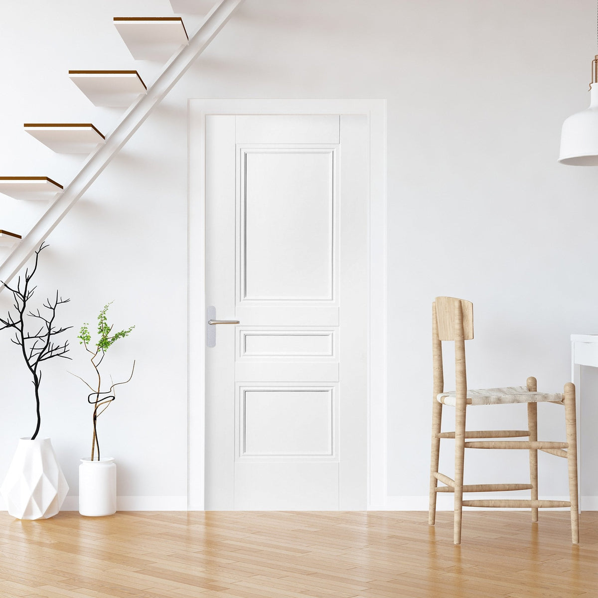 White Internal Primed Elegance Henley 3 Panel Door
