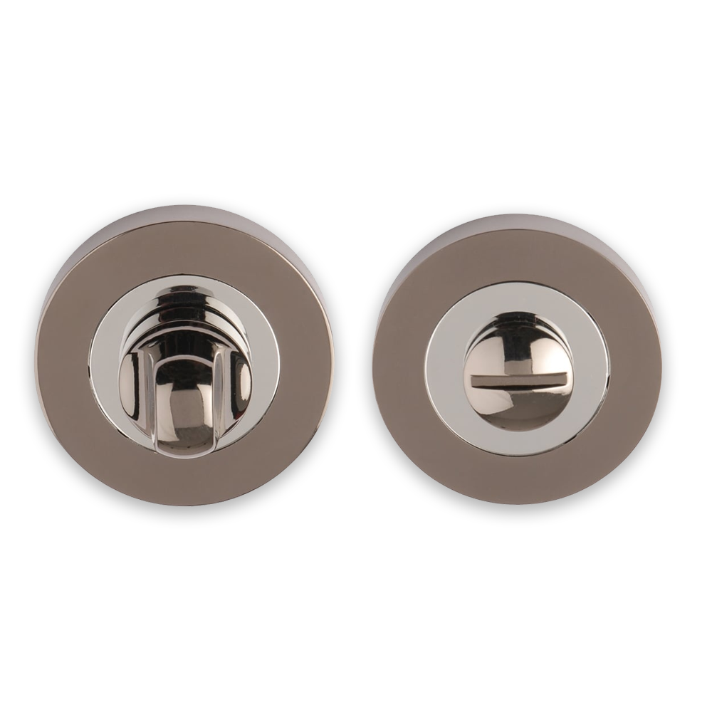 Premium Bathroom Turn and Release - Polished Chrome/Black Nickel