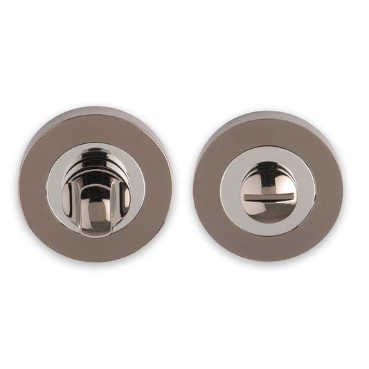 Premium Bathroom Turn and Release - Polished Chrome/Black Nickel