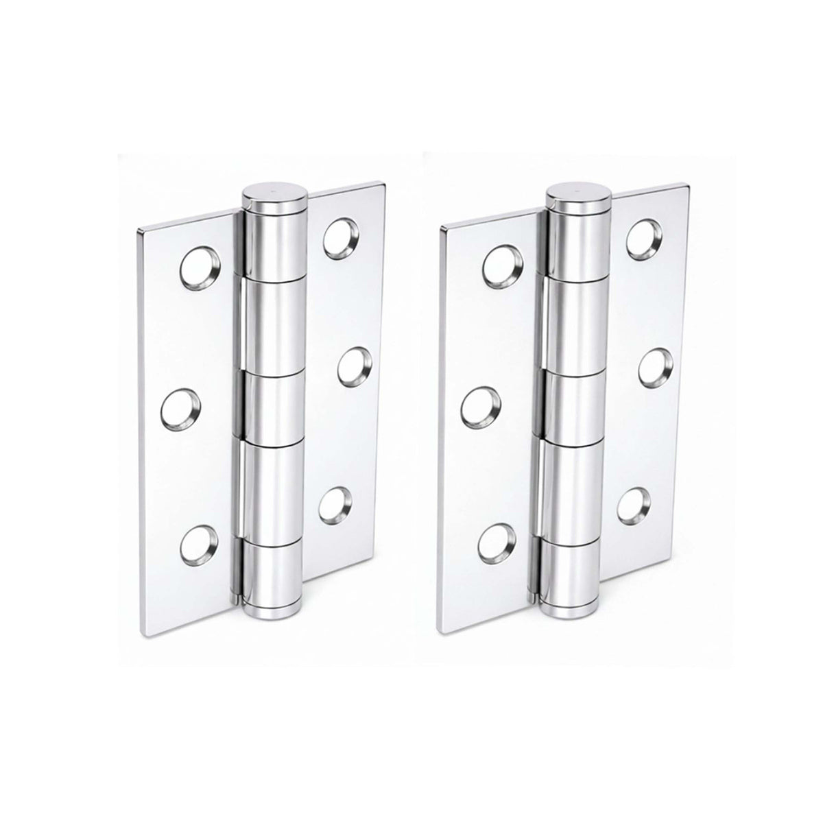 75mm (3) Button Tipped Hinge - Polished Chrome