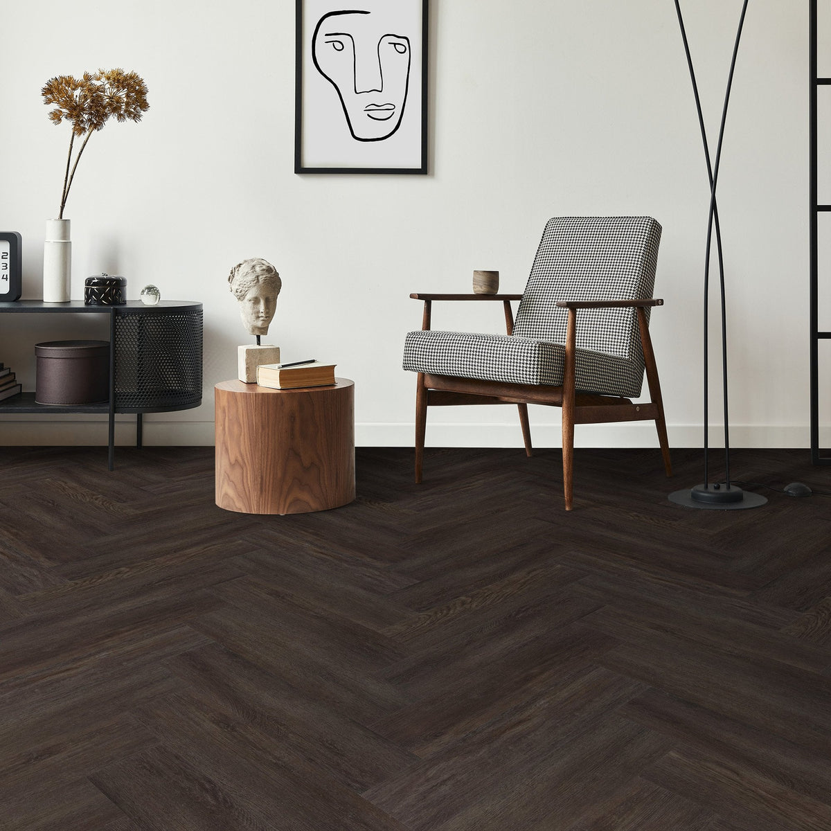 Mountain Grey - Lifestyle SPC Herringbone 5.5mm Rigid Core Vinyl Flooring (116794)