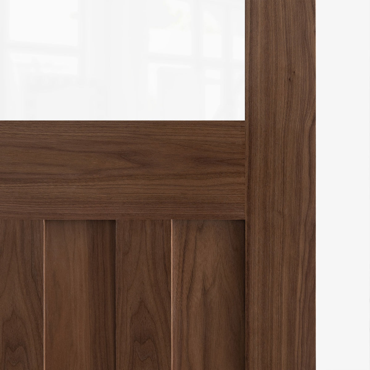 Internal Walnut  Fully Finished 1 Light Clear Glass DX Door (117098)