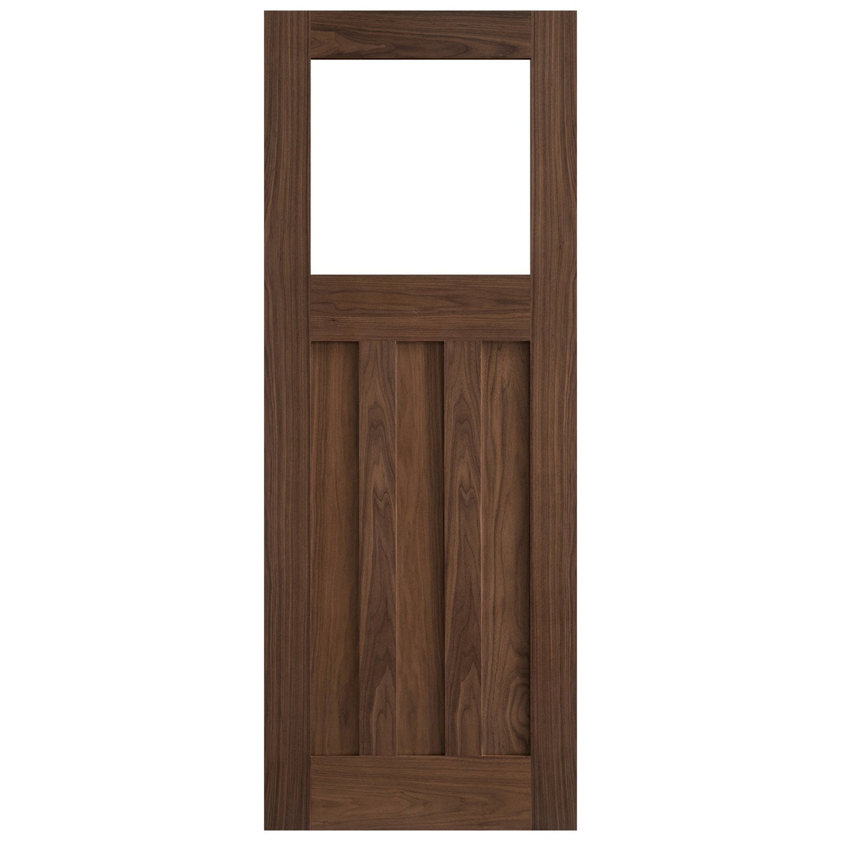Internal Walnut  Fully Finished 1 Light Clear Glass DX Door (117098)