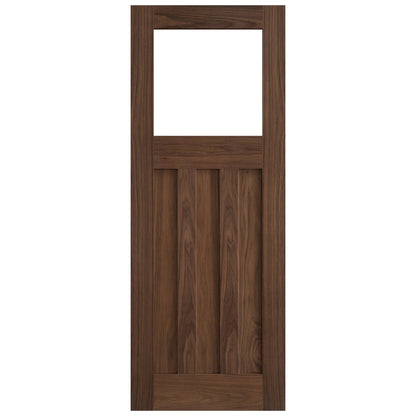 Internal Walnut  Fully Finished 1 Light Clear Glass DX Door (117098)