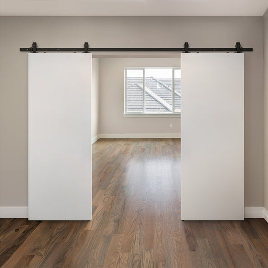 Matt Black 3m Top Hung Sliding Barn Pair Door Track