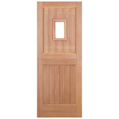 Hardwood External Unfinished 1 Light Clear Glass Stable Door (EXTHWSTBCG)