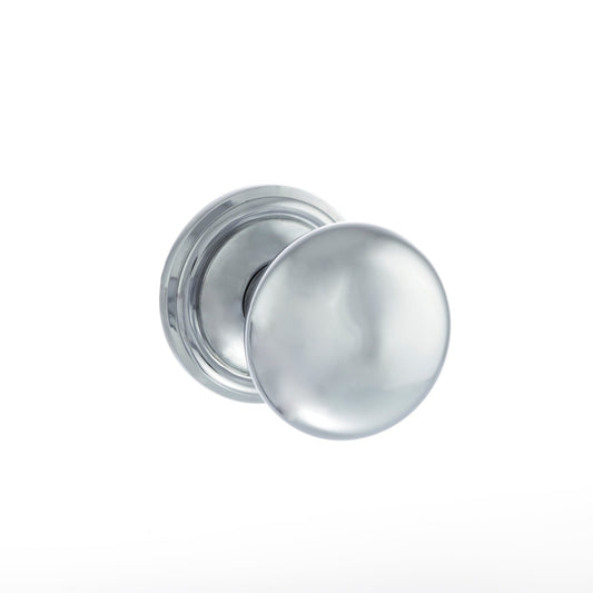 Old English Harrogate Mushroom Round Mortice Door Knob - Polished Chrome