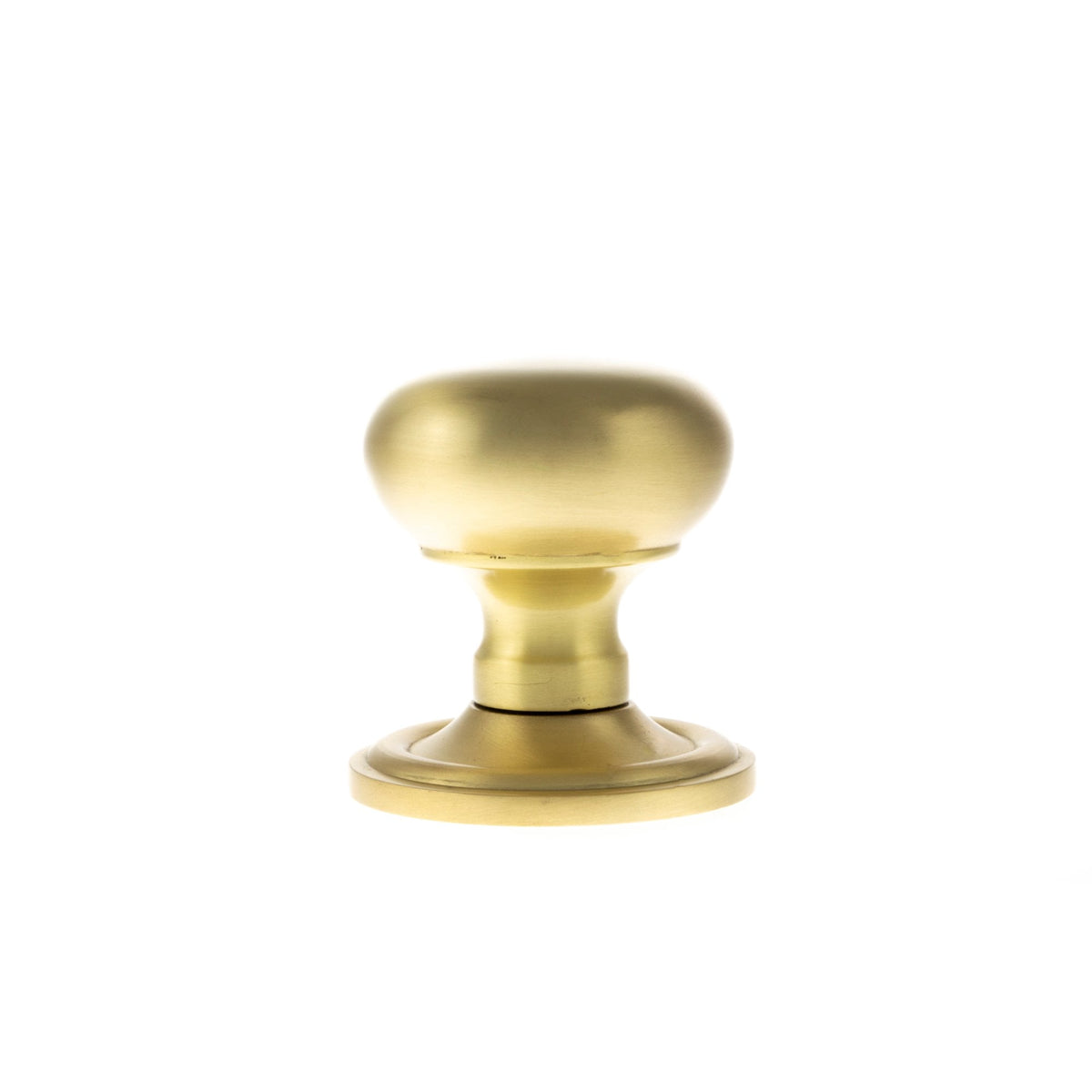 Old English Harrogate Mushroom Round Mortice Door Knob - Satin Brass