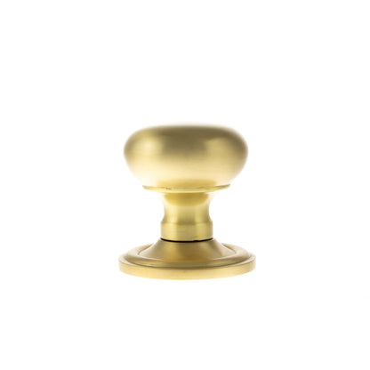 Old English Harrogate Mushroom Round Mortice Door Knob - Satin Brass