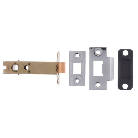 100mm (4'') CE13 Fire Rated Bolt Through Tubular Latch - Polished Chrome