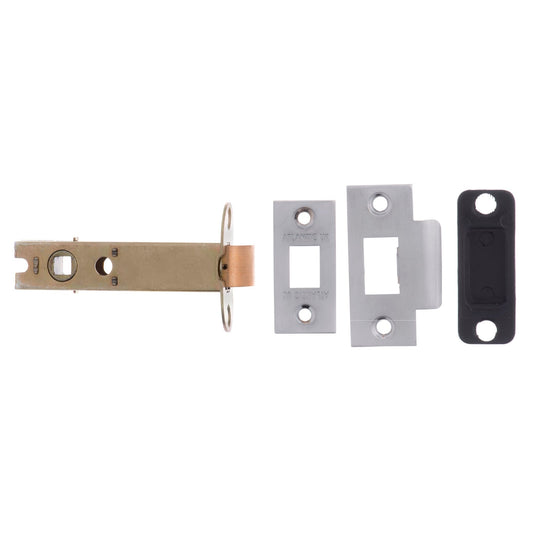 100mm (4'') CE13 Fire Rated Bolt Through Tubular Latch - Satin Chrome