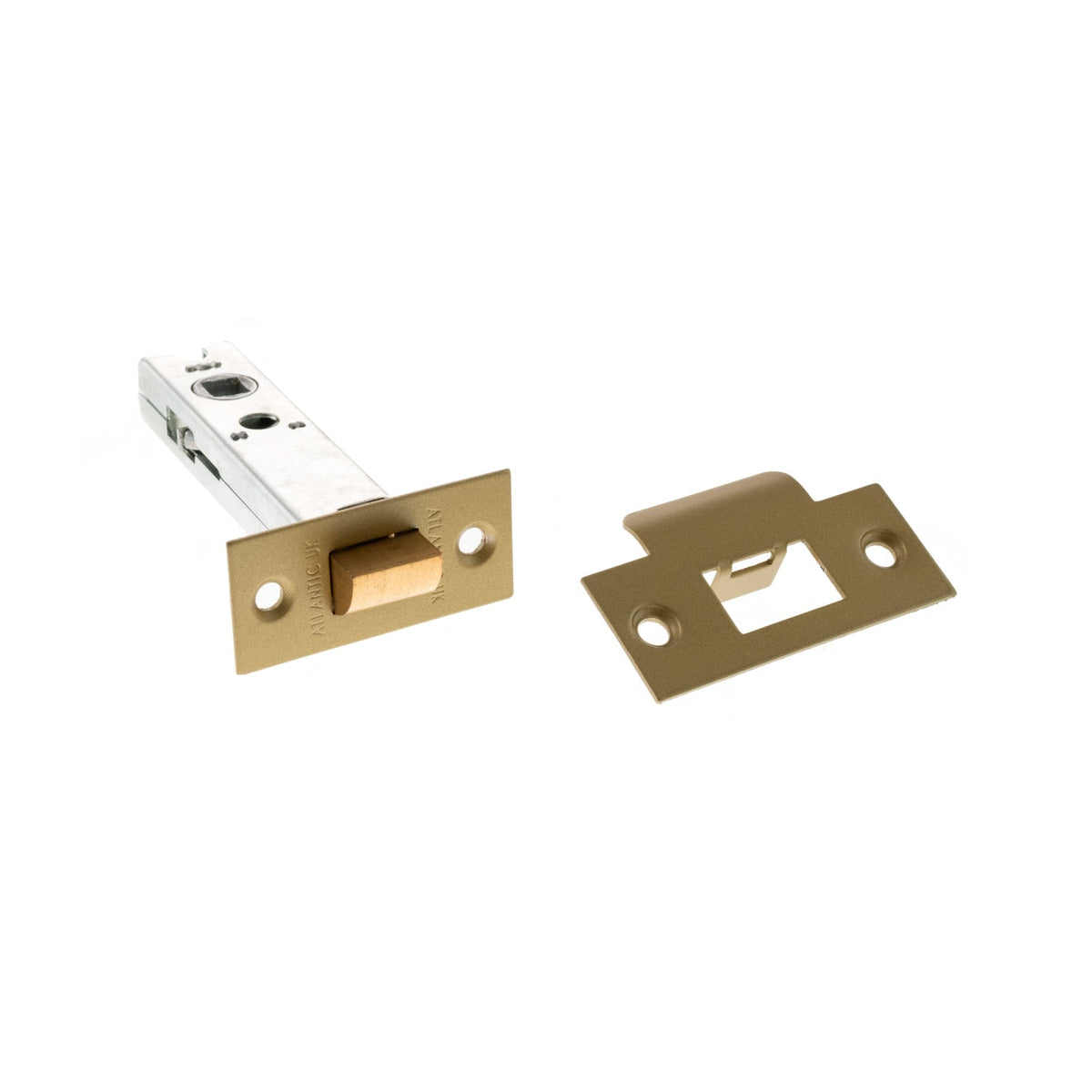 100mm (4'') CE13 Fire Rated Bolt Through Tubular Latch - Satin Brass