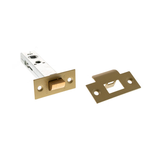 100mm (4'') CE13 Fire Rated Bolt Through Tubular Latch - Satin Brass