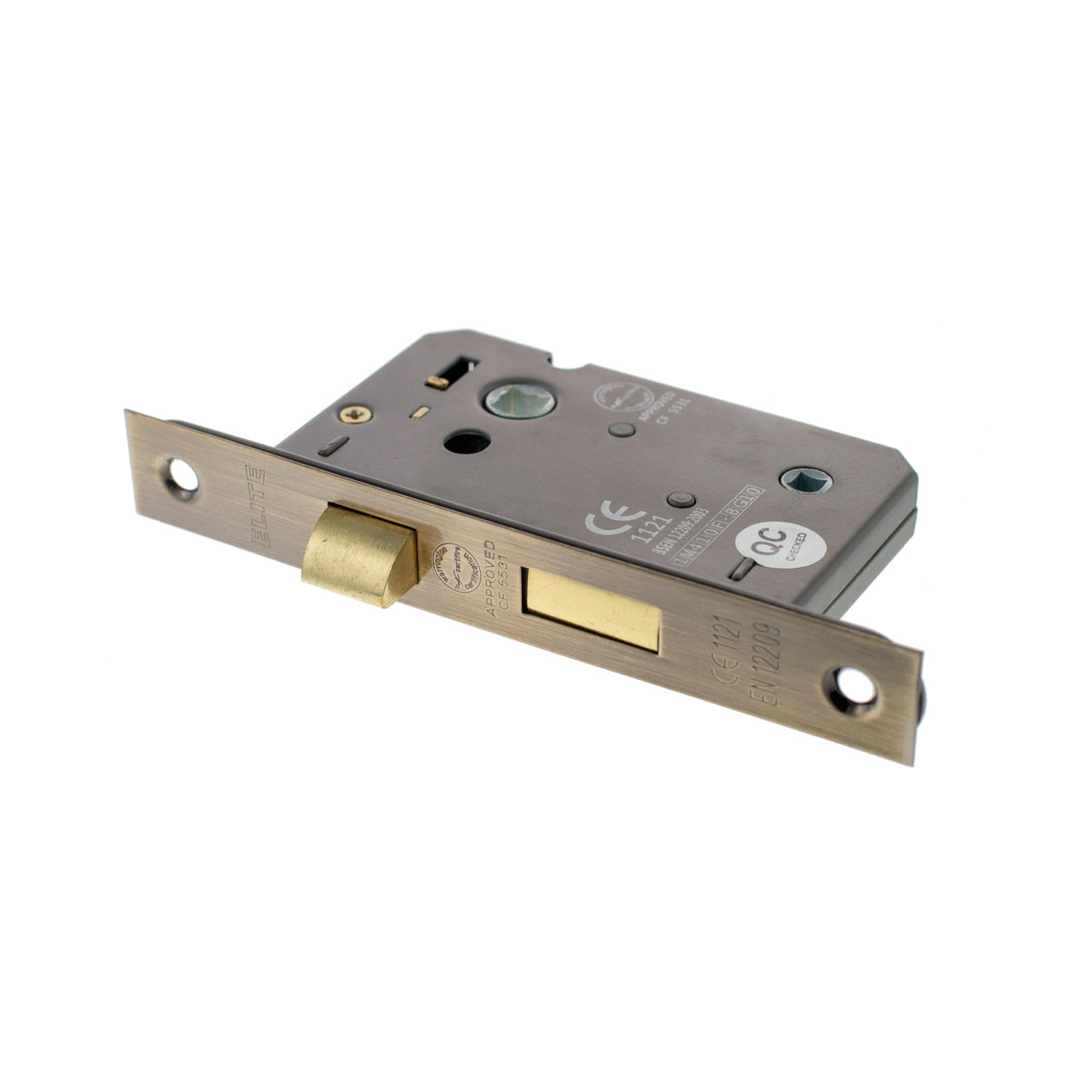 (3'') CE Bathroom Lock - Antique Brass 119773)