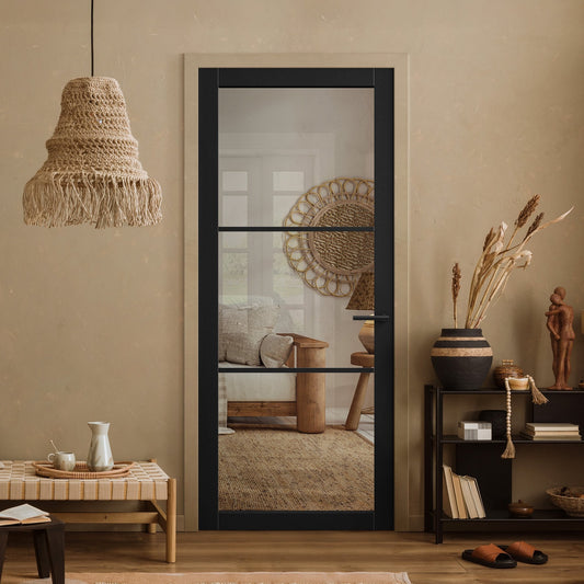 Internal Primed Industrial 2.0 Lifestyle 3 Light Clear Glass Door (119805)