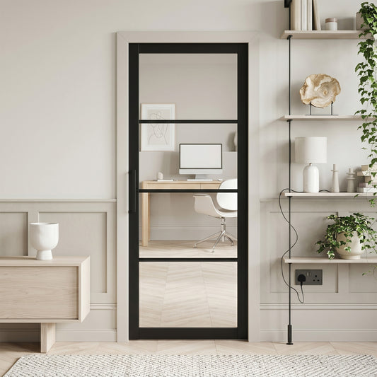 Internal Primed Industrial 2.0 Lifestyle 4 Light Clear Glass Door