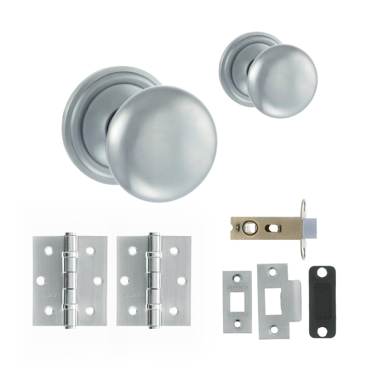 Harrogate Mushroom Mortice Door Knob Set - Satin Chrome