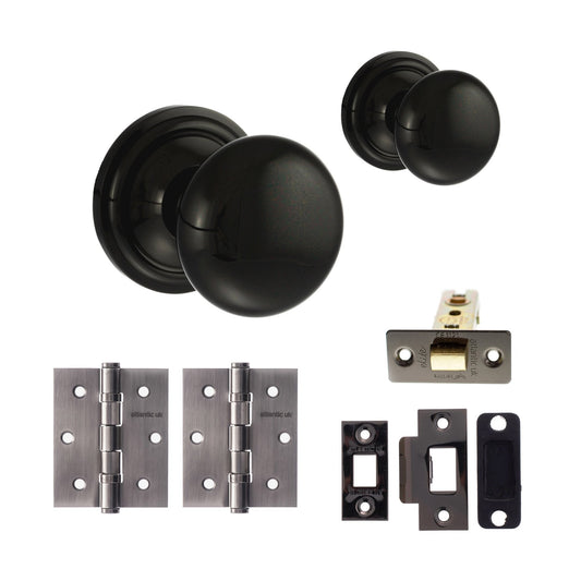 Harrogate Mushroom Mortice Door Knob Set - Gun Metal