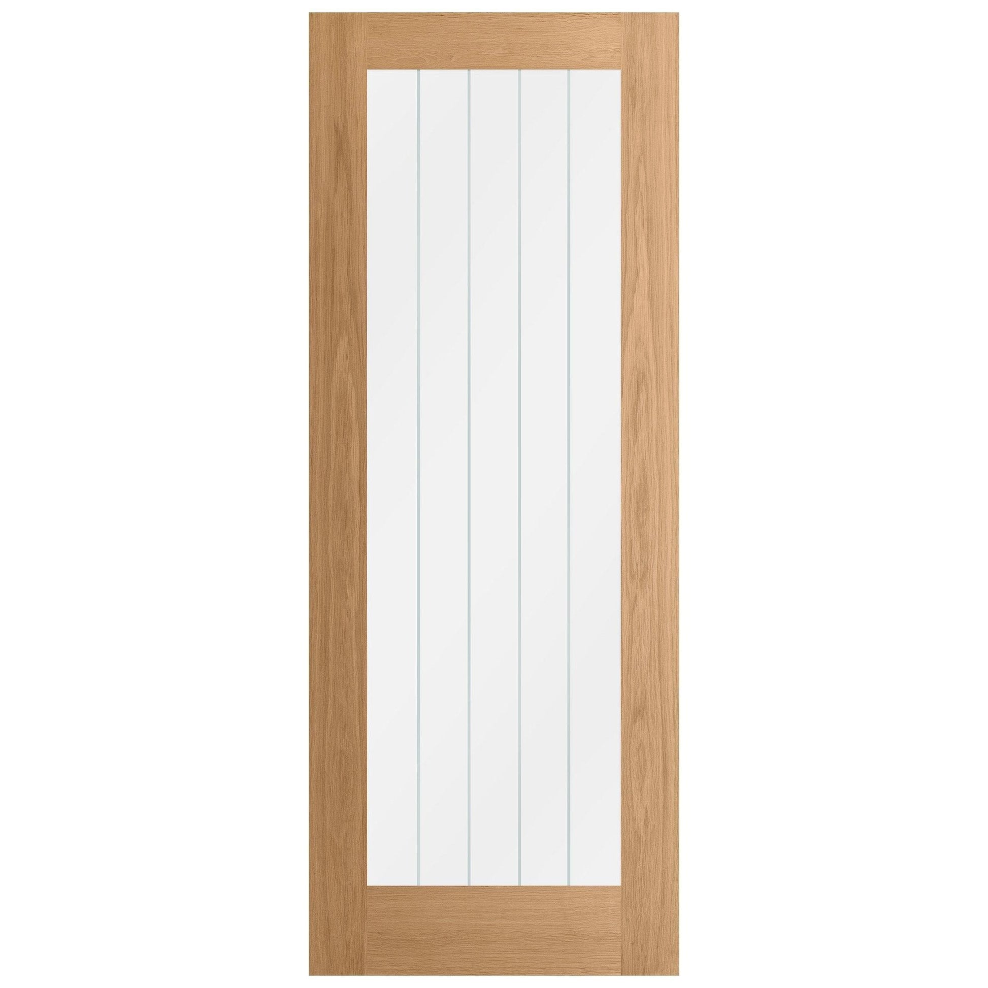Oak Internal Unfinished Farley 1 Light Obscure Lined Clear Glass Made-to-Measure Door (120459)