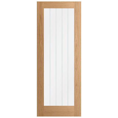 Oak Internal Unfinished Farley 1 Light Obscure Lined Clear Glass Made-to-Measure Door (120459)