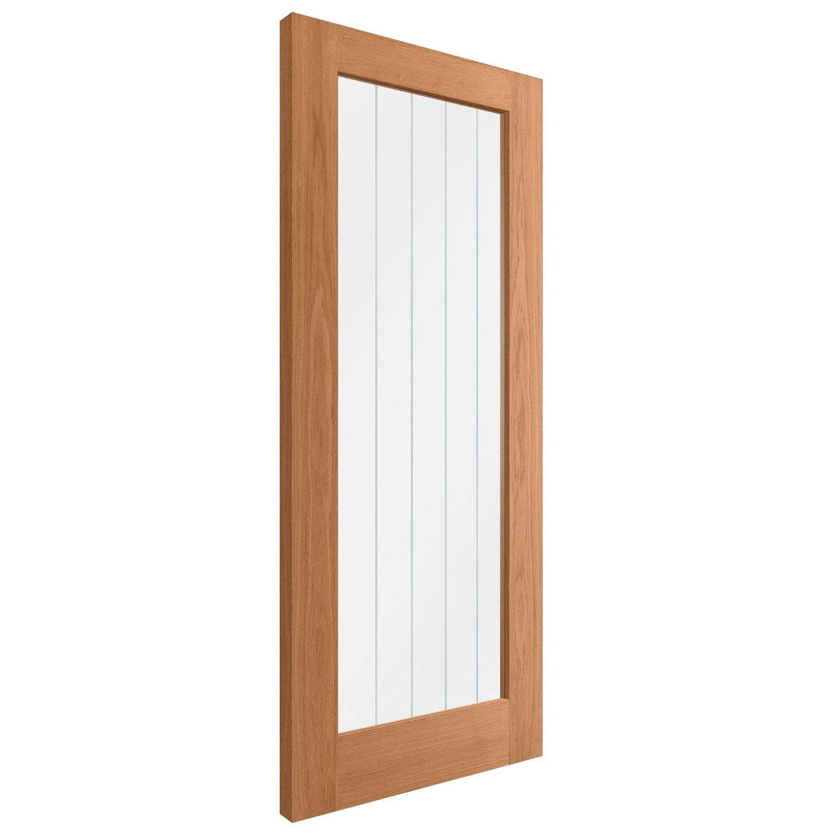 Oak Internal Fully Finished Farley 1 Light Obscure Lined Clear Glass Made-to-Measure Door (120481)