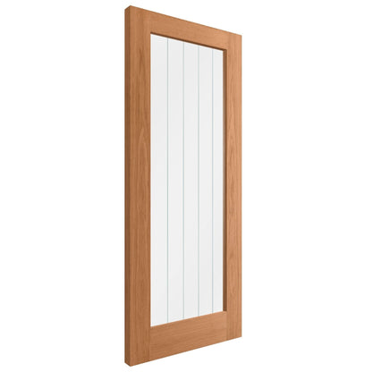 Oak Internal Fully Finished Farley 1 Light Obscure Lined Clear Glass Made-to-Measure Door (120481)