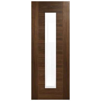 Walnut Internal Fully Finished Milano 1 Light Clear Glass Made-to-Measure Door (120548)