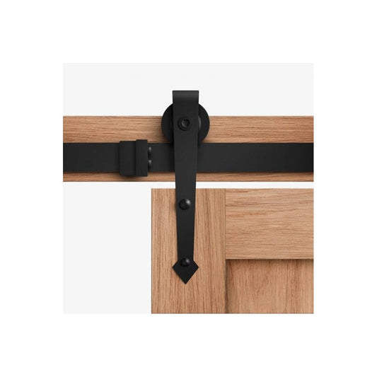 Matt Black Beeswax Sliding Barn Door Track Bracket Pair