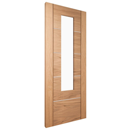 Oak Internal Fully Finished Venice 1 Light Clear Glass Door (120655)