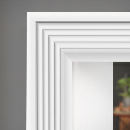 White - 2.4m Painted Ribbed Base Moulding 14mm x 91mm