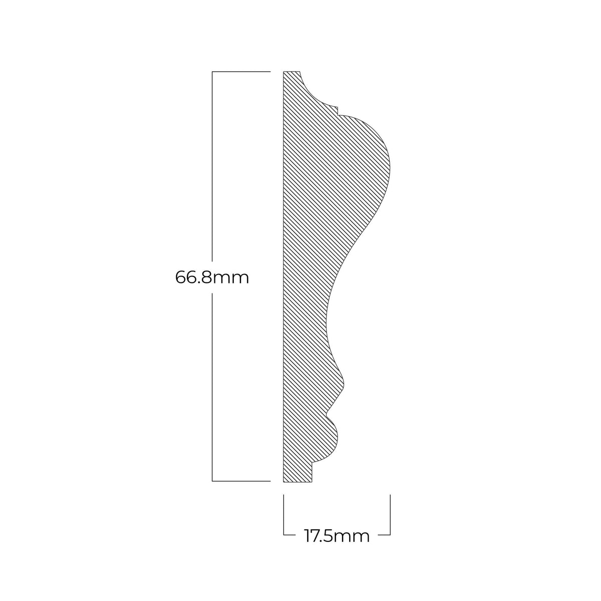 White - 2.4m Painted Chair Moulding (120098)