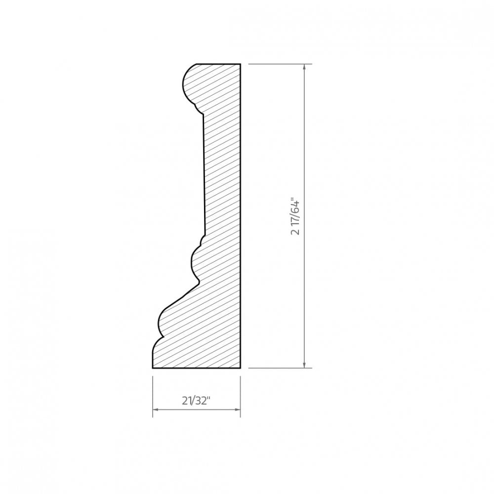 2.4m White Painted Decorative Moulding 18mm x 57mm