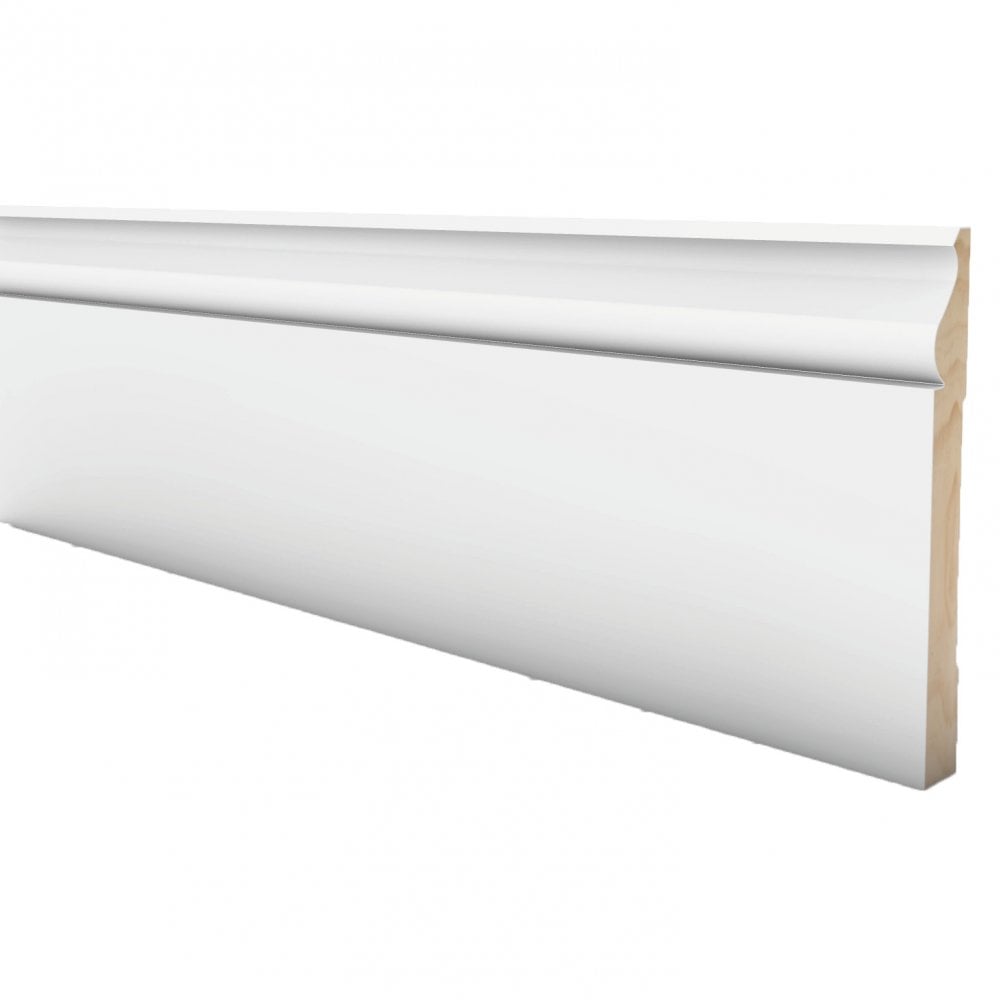 White - 2.4m Painted Decorative Skirting Board (120103)