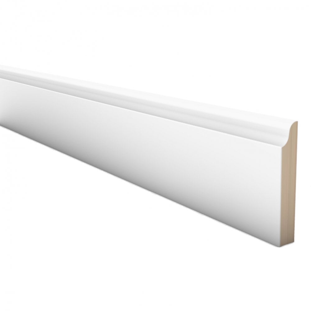 White - 2.4m Painted Decorative Medium Base Moulding (120106)