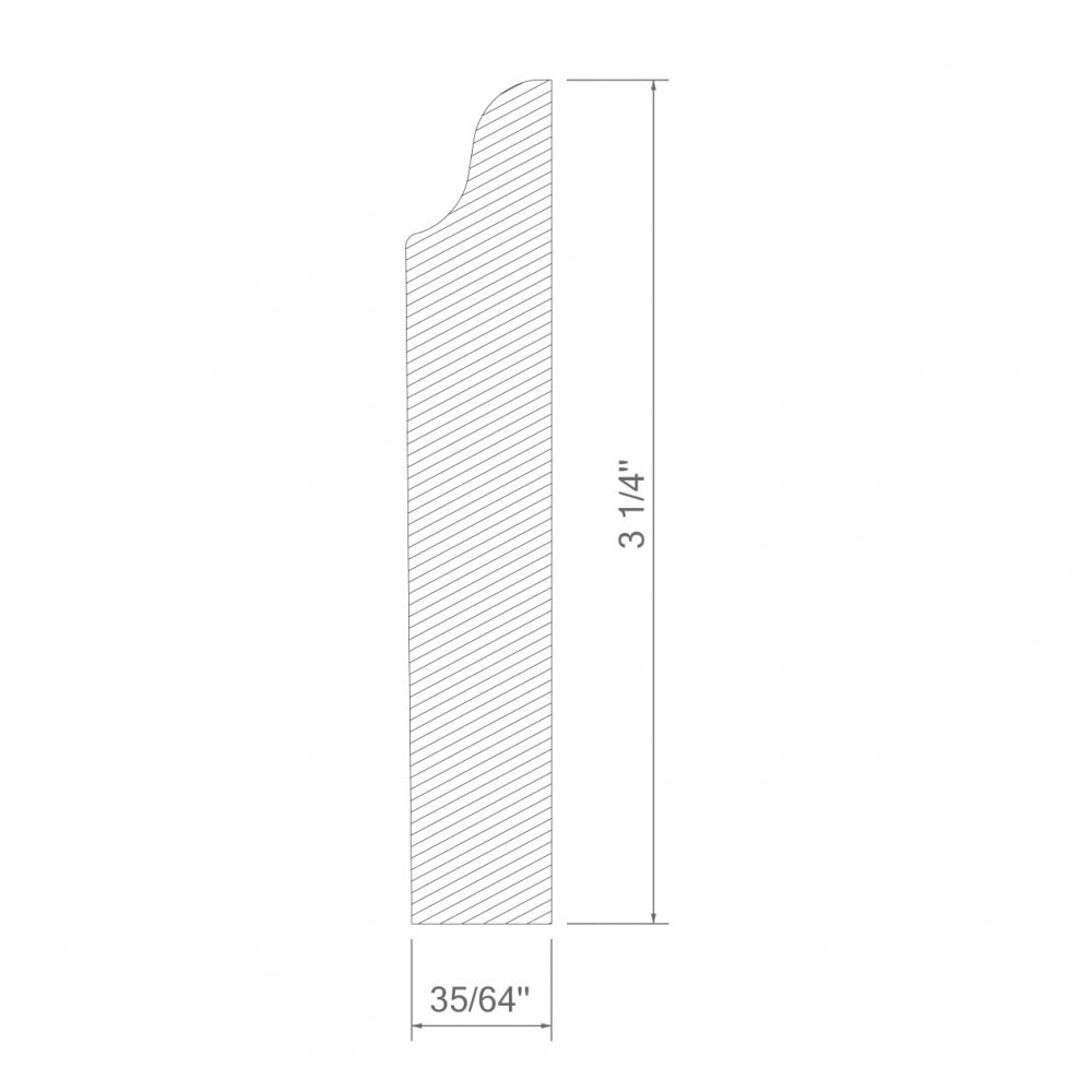 White - 2.4m Painted Decorative Medium Base Moulding (120106)