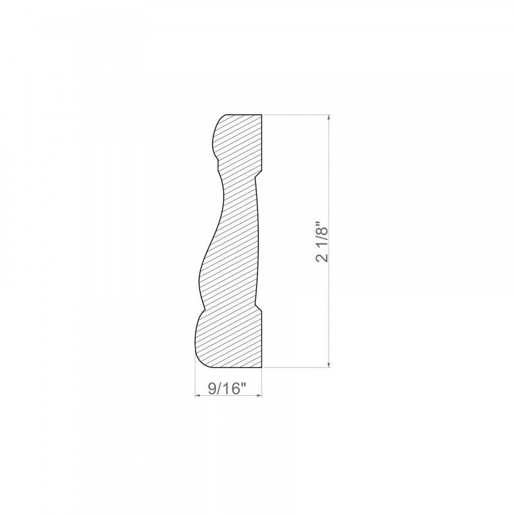 2.4m White Painted Decorative Moulding 14mm x 54mm