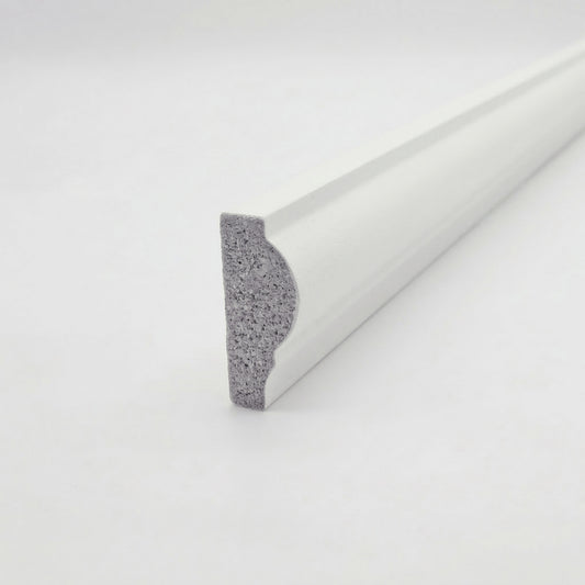 2.4mm White Water-Resistant Decorative Moulding 7mm x 27mm