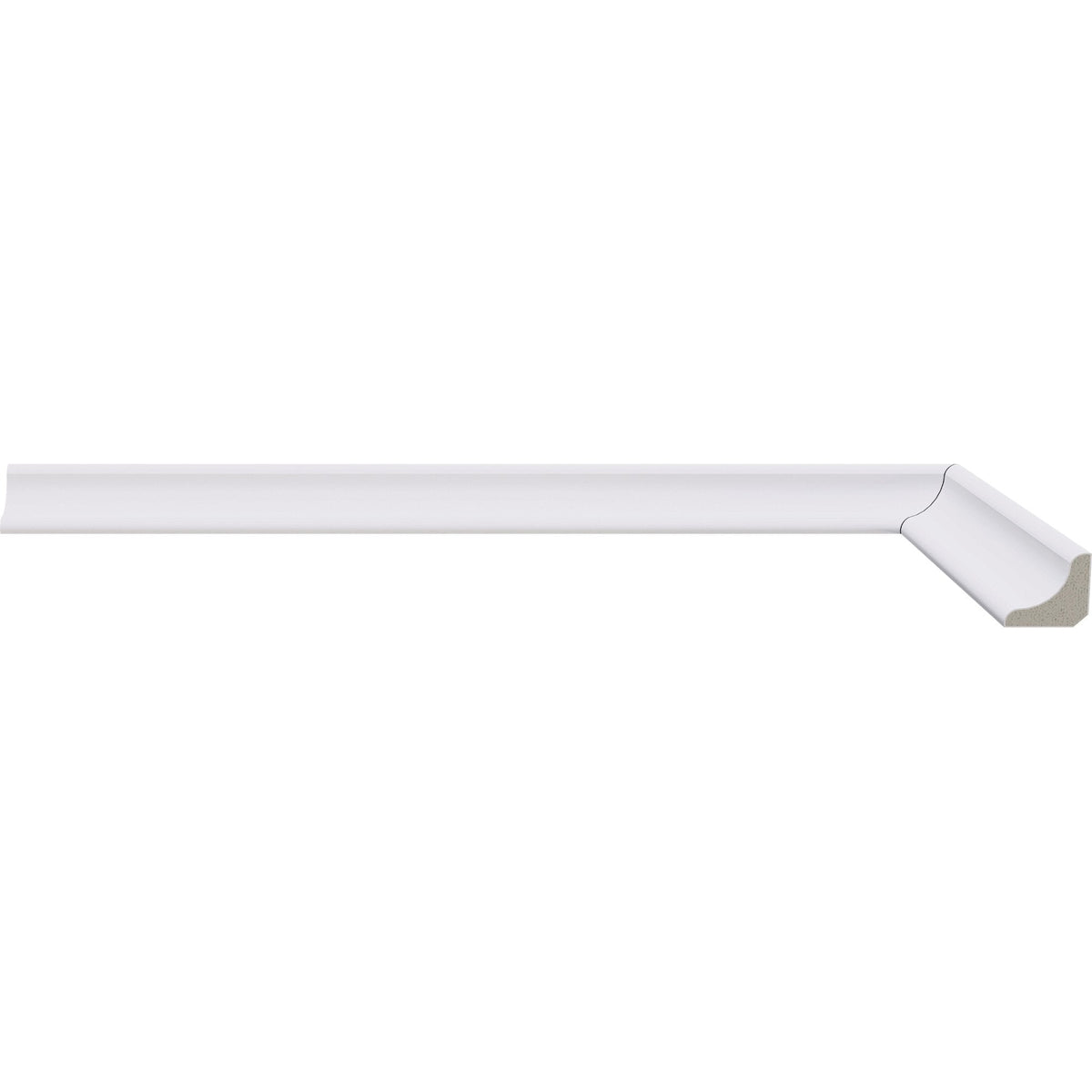 2.4m White Gloss Wrapped Half Round Moulding (120116)