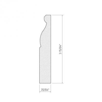 White Painted - 2.4m Ogee Skirting Board (120117)