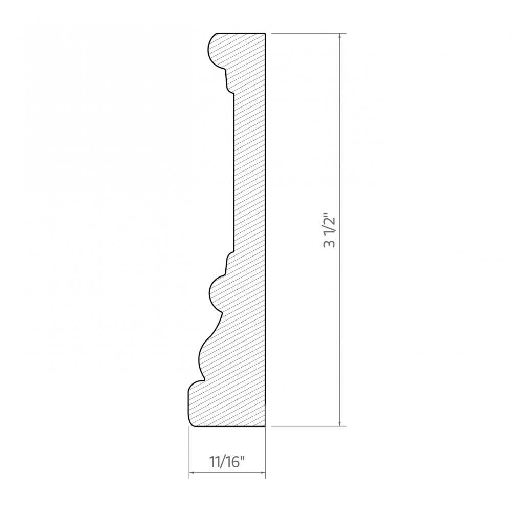 2.4m White Painted Decorative Moulding 18mm x 90mm