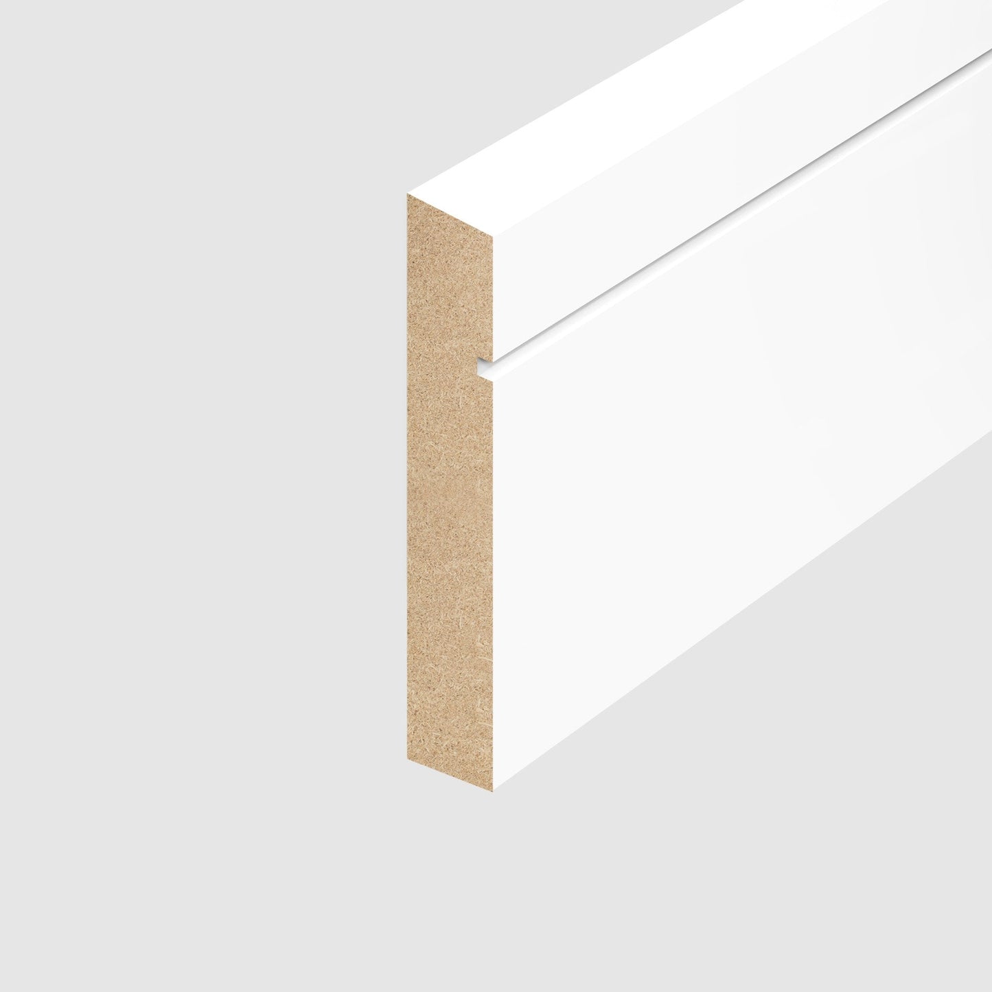 White Primed 2.4m Grooved Shaker Skirting Board