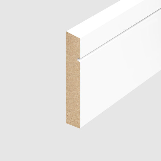 White Primed 2.4m Grooved Shaker Skirting Board