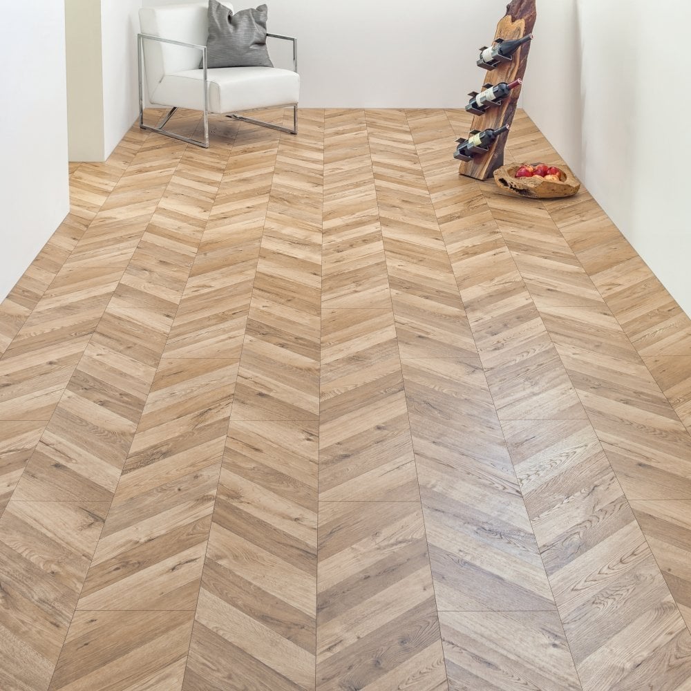 Fortress Rochester - Chevron Parquet 8mm Laminate Flooring (120325)