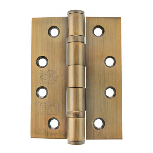 102mm (4) CE13 Fire Rated Ball Bearing Hinge Pair - Antique Brass