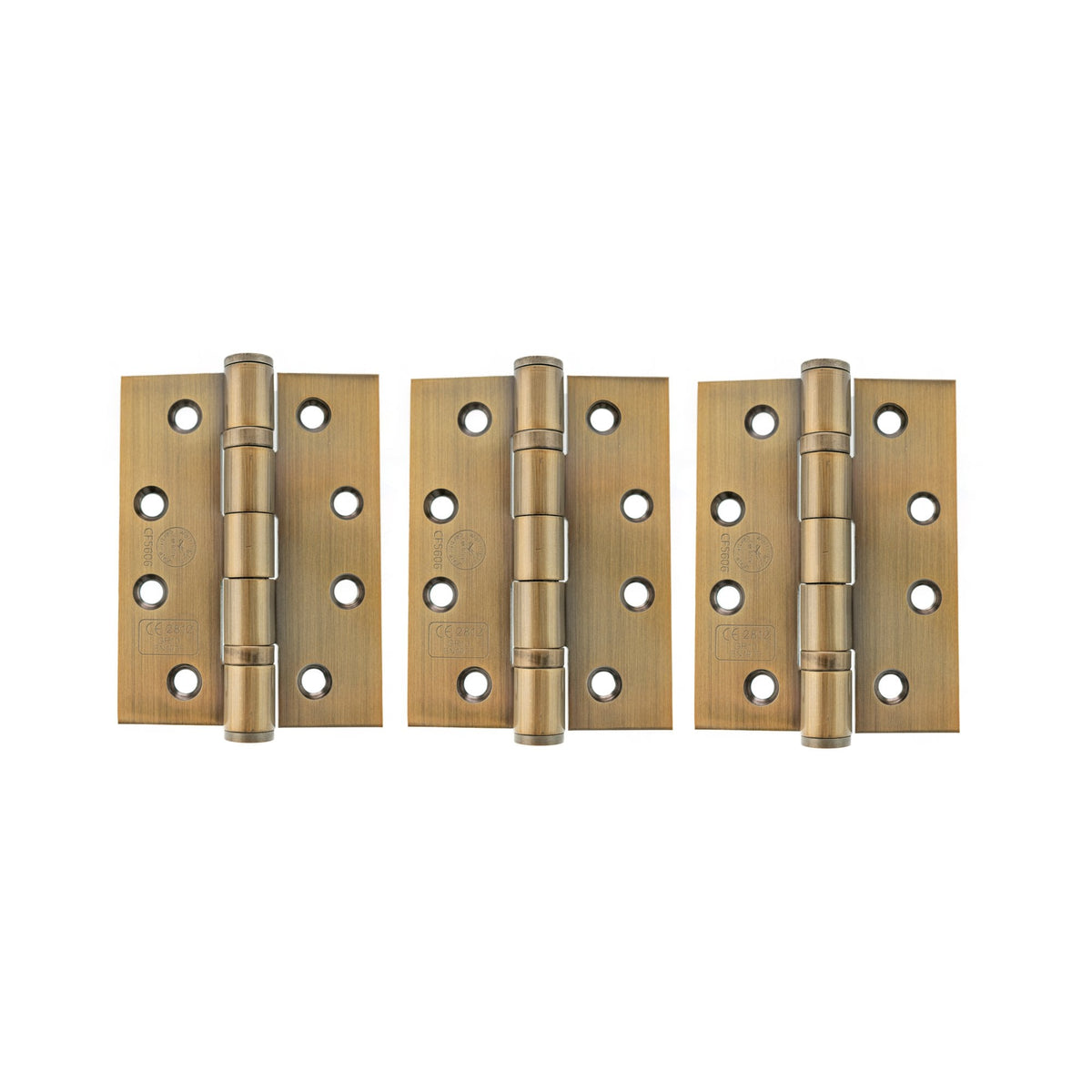 102mm (4) CE13 Fire Rated Ball Bearing Hinge Pair - Antique Brass