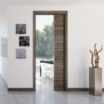 100mm Ermetika EvoKit Raw Wood Single Pocket Door System
