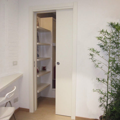 100mm Ermetika EvoKit White Single Pocket Door System